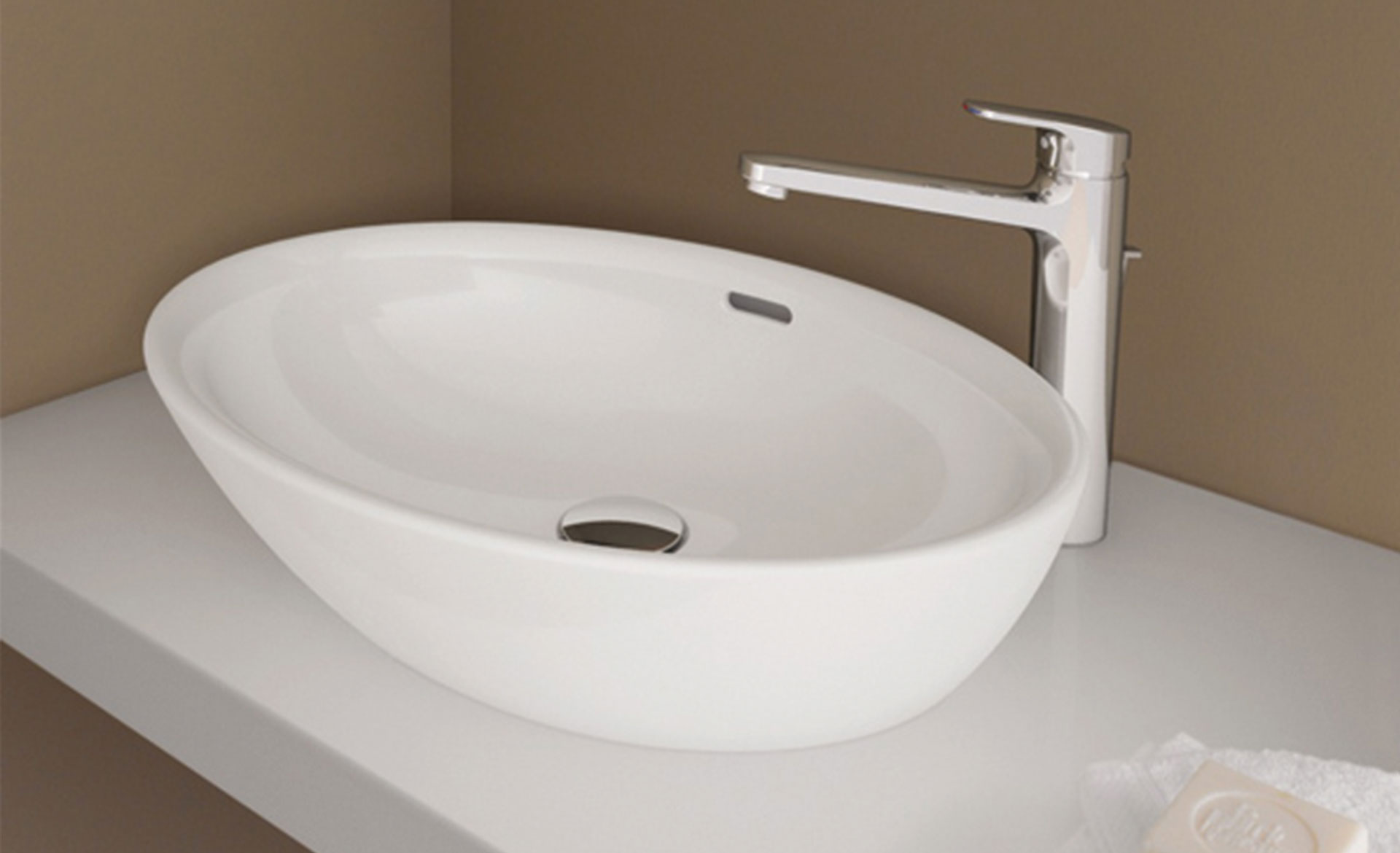 Laufen Pro White Oval Counter Top Basin Without Tap Hole 520 X 390 X 150mm